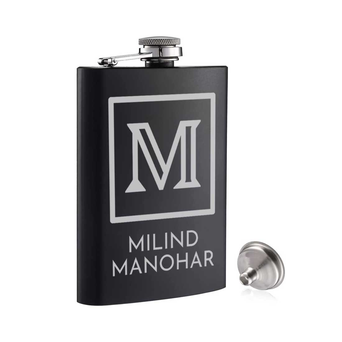 Personalised Hip Flask With Engraving for Men Stainless Steel Drinking Flasks - Monogram