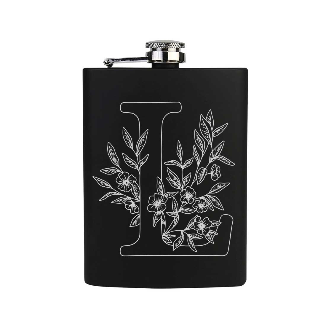 Custom Engraved Flask for Men With Funnel Anniversary Gift for Husband  - Leaf