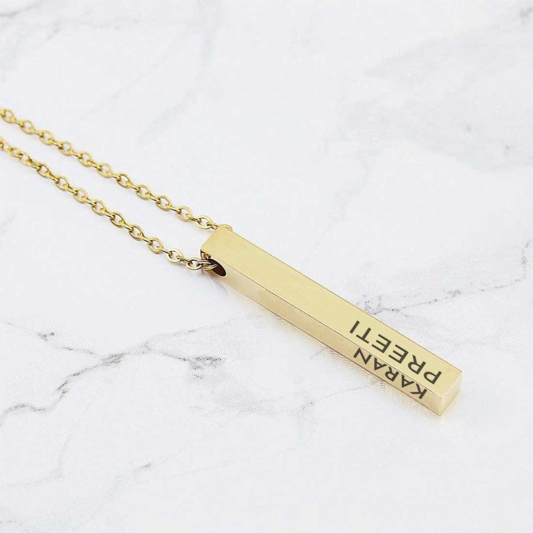 Custom Engraved Pendant with Chain Gift for Women - Add Name