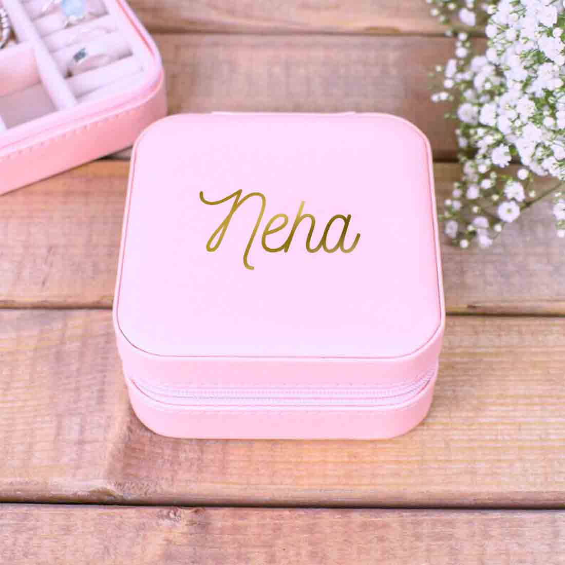 Personalized Jewellery Organiser for Travel jewelry Case for Earrings - Add Name
