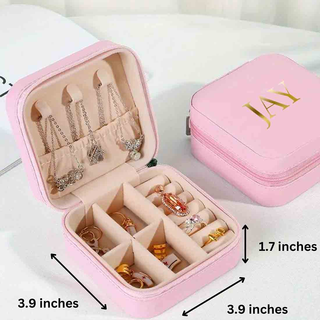 Personalised Organizer for Earrings Custom Jewellery Storage Case for Travel with zip