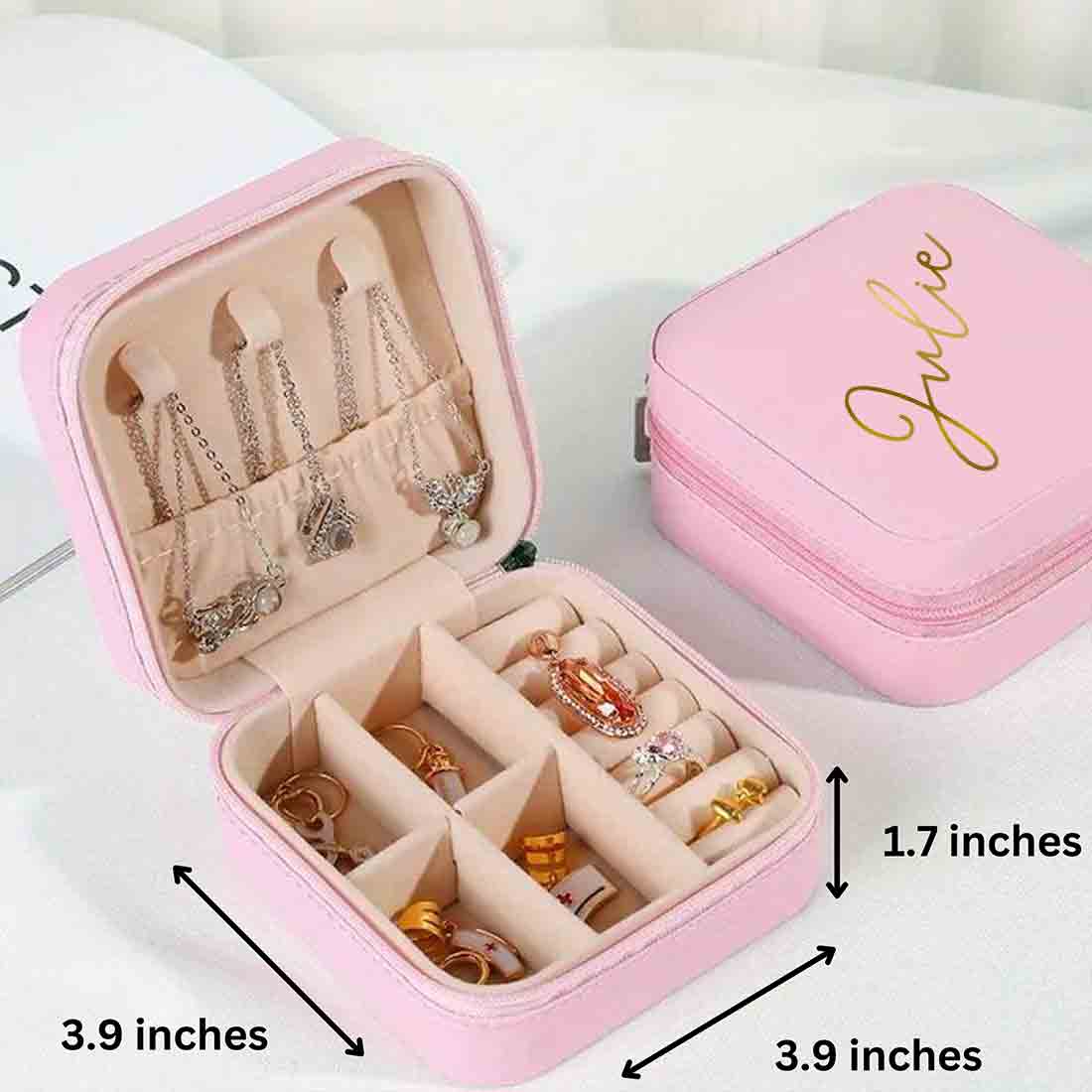 Custom Pu Leather Small Jewellery Box Portable Jewelry Case Organizer