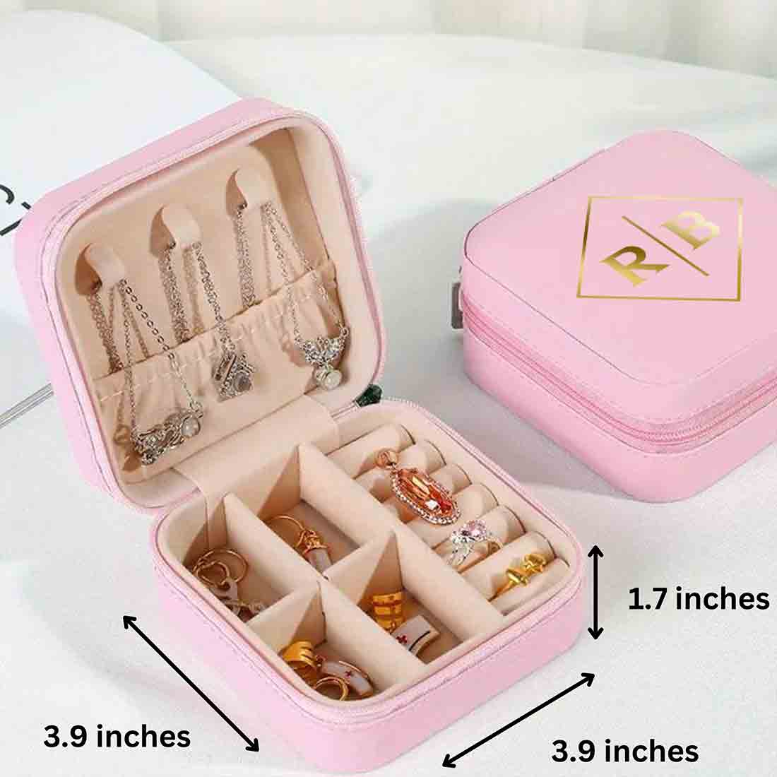 Customized PU Leather Portable Travel Jewellery Case Storage Box Organiser