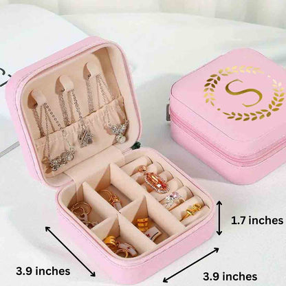 Personalized PU Leather Jewelry Box for Gift Storage Box Organiser Case with Rings Earrings Slots