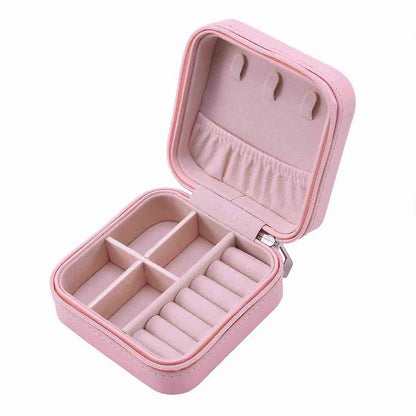 Personalized PU Leather Jewelry Box for Gift Storage Box Organiser Case with Rings Earrings Slots