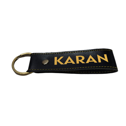 Personalized Keychain PU Leather for Car Bike Home Keys - Add Name