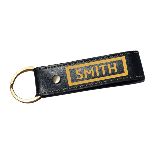 Customized Vegan Leather Key Chain Name Gifts for Men  - Box Name