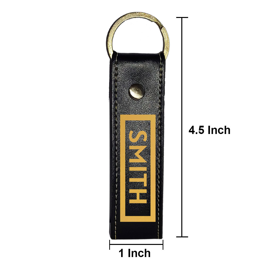 Customized Vegan Leather Key Chain Name Gifts for Men  - Box Name