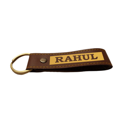 Custom Keychains PU Leather for Car Home Bike Keys - Add Name