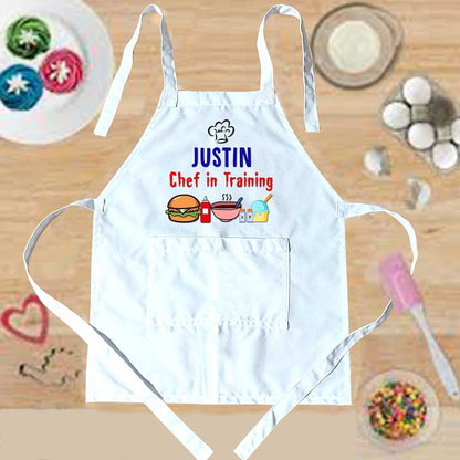 Customized Children Chef Apron - Chef in Training Nutcase