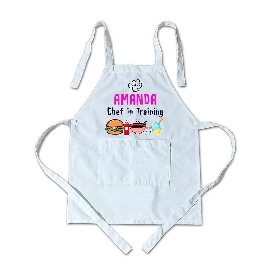 Personalized Girls Baking Apron Add Kids Name - Chef in Training Nutcase