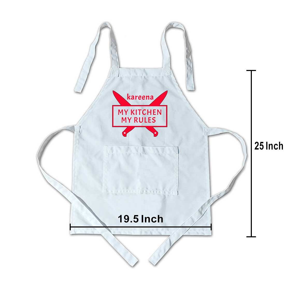 Girl Apron with Customised Name  - My Kitchen My Rules Nutcase