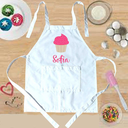 Customized Little Kids Apron With Name - Ice-Cream Nutcase