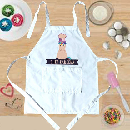 Personalized Kids Cute Chef Apron - Unicorn Nutcase