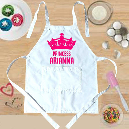 Personalised Girls Apron with Name and Princess Crown Nutcase