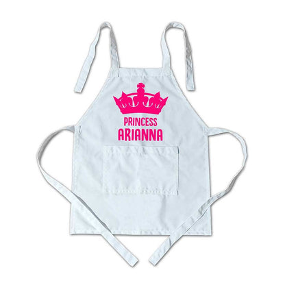 Personalised Girls Apron with Name and Princess Crown Nutcase