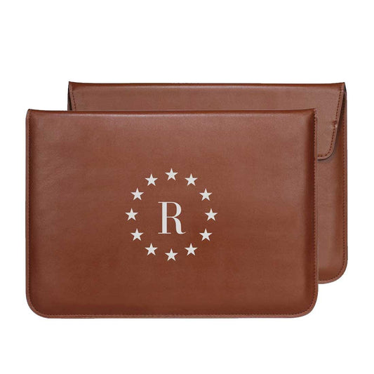 Personalized Leather Laptop Sleeve With Stand - Add Your Initial Nutcase