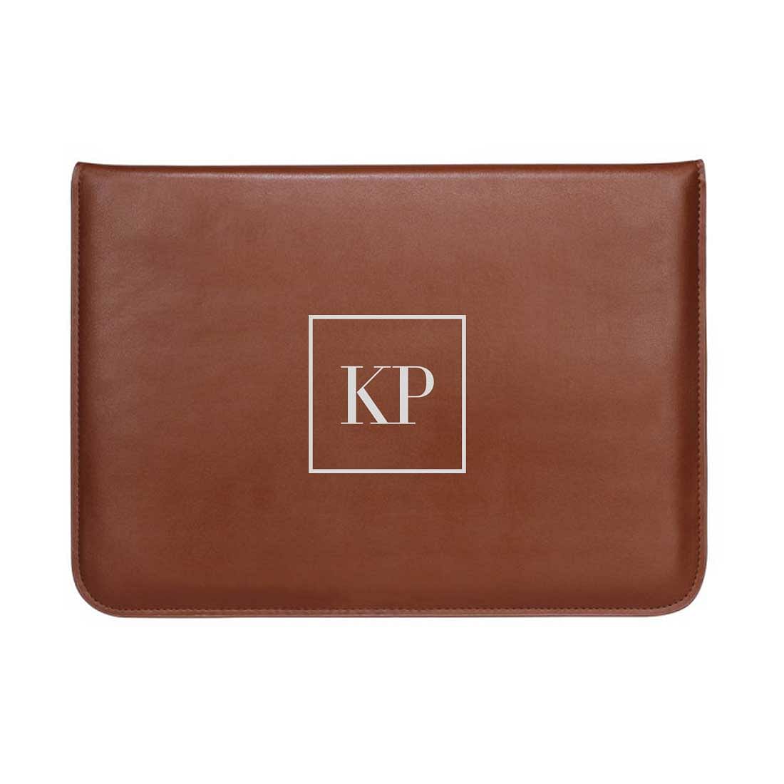 Leather Laptop Sleeve 13.3 Inch - Customized Initial Nutcase