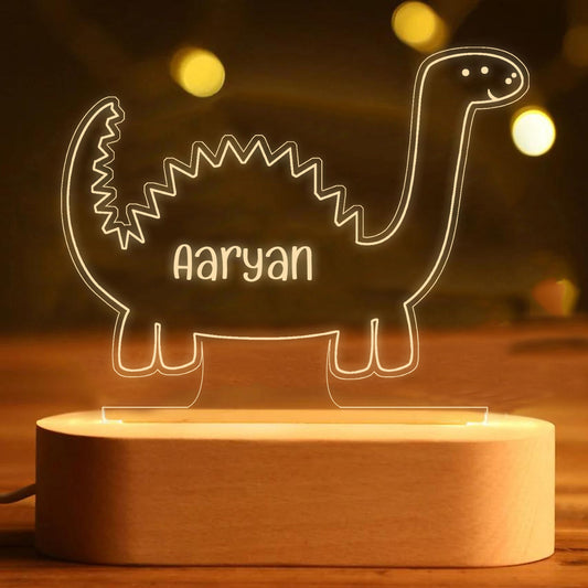 Personalised Night Led Lamp for Kids Room Custom Night Light - Dinosaur