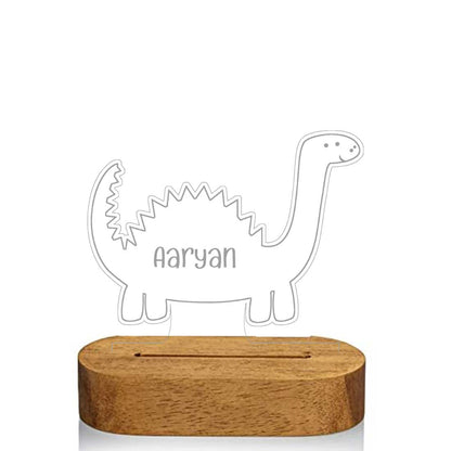 Personalised Night Led Lamp for Kids Room Custom Night Light - Dinosaur