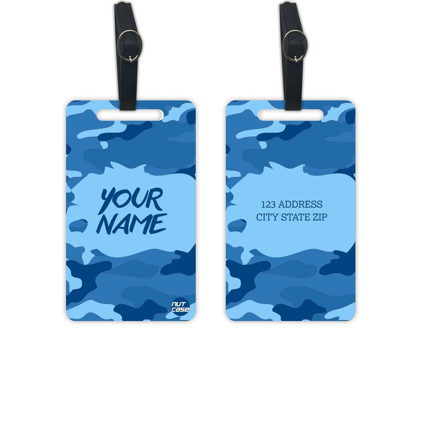 Custom Travel Luggage Tag for Men - Add your Name - Set of 2 Nutcase