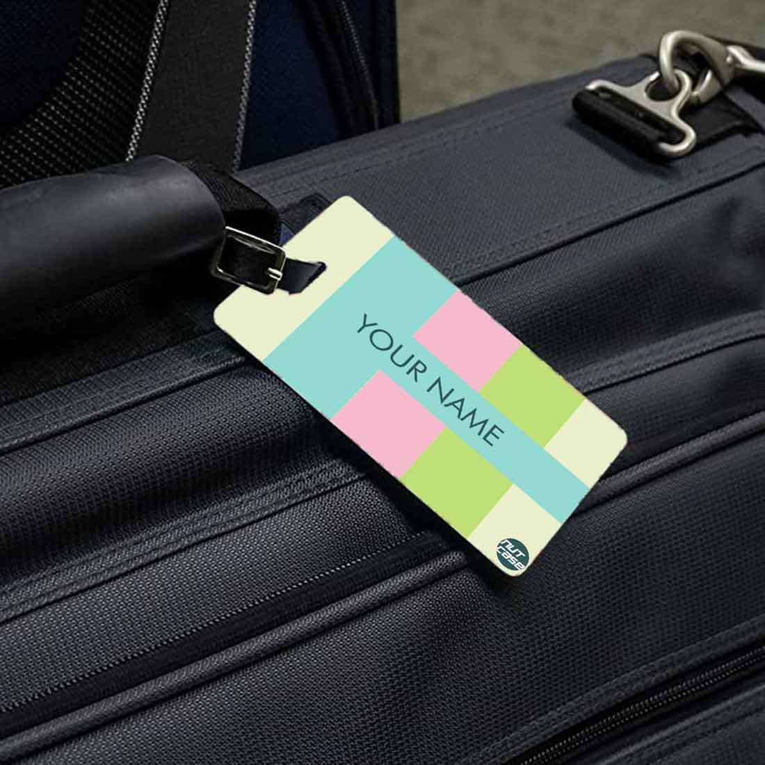 Fancy Custom Bag Tag Holders Add Name & Address Set of 2