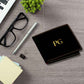 Black Customised Wallet for Men Anniversary Gifts - Initials Nutcase