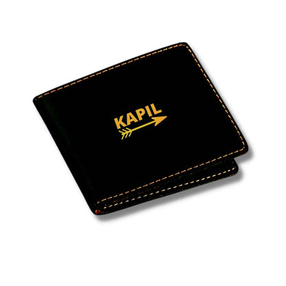 Customized Wallets With Name for Men Faux Leather Gents Purse - Arrow Nutcase