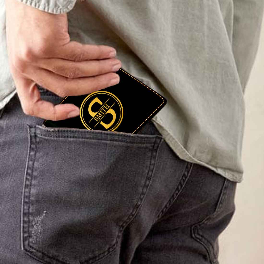 Black Personalized Wallet for Men Custom Gift with Name Nutcase