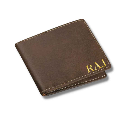 Personalized Mens Wallet With Name Brown Nutcase