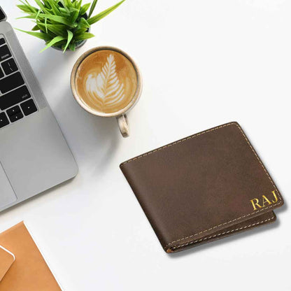 Personalized Mens Wallet With Name Brown Nutcase