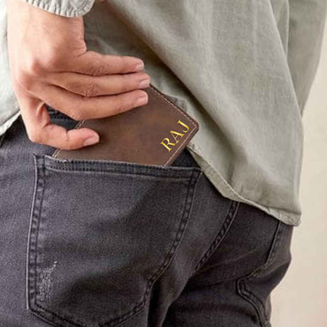 Personalized Mens Wallet With Name Brown Nutcase