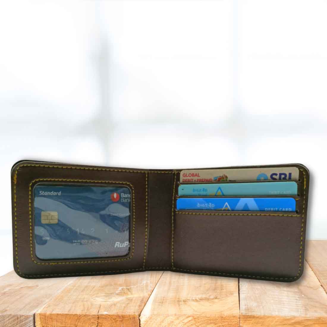 Personalised Men's Leather Wallet for Dad with 5 Names | IfShe UK