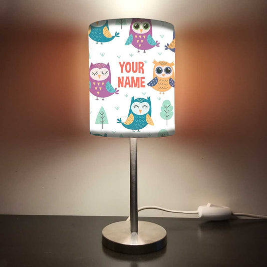 Personalized Kids Bedside Night Lamp-Beautiful Owl Nutcase