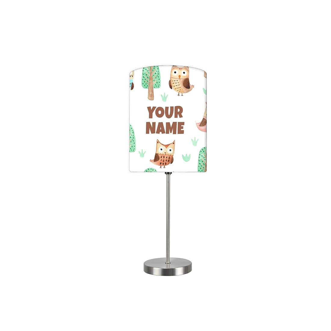 Personalized Kids Bedside Night Lamp-Tree And Owl Nutcase