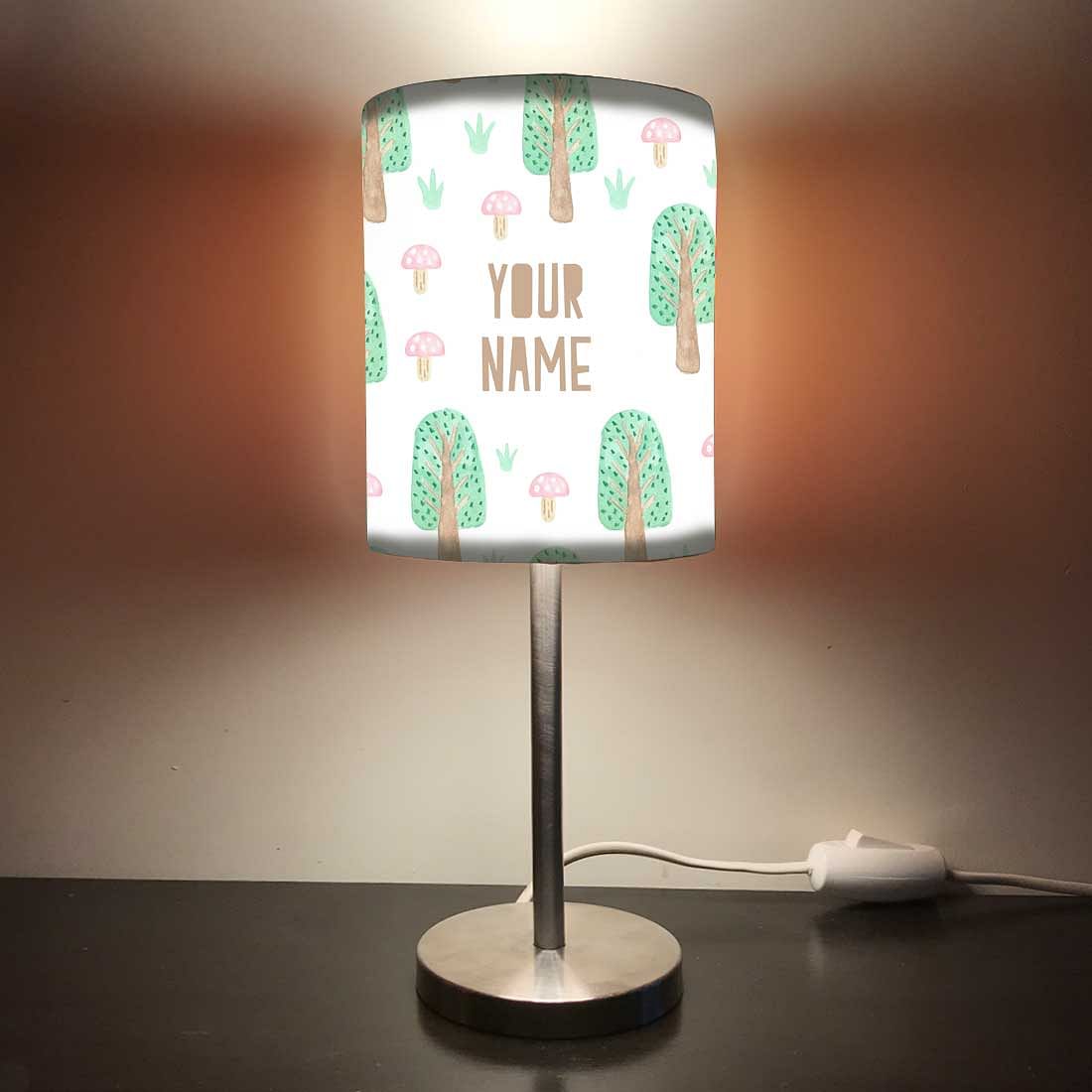 Personalized Kids Bedside Night Lamp-Mushroom And Tree Nutcase