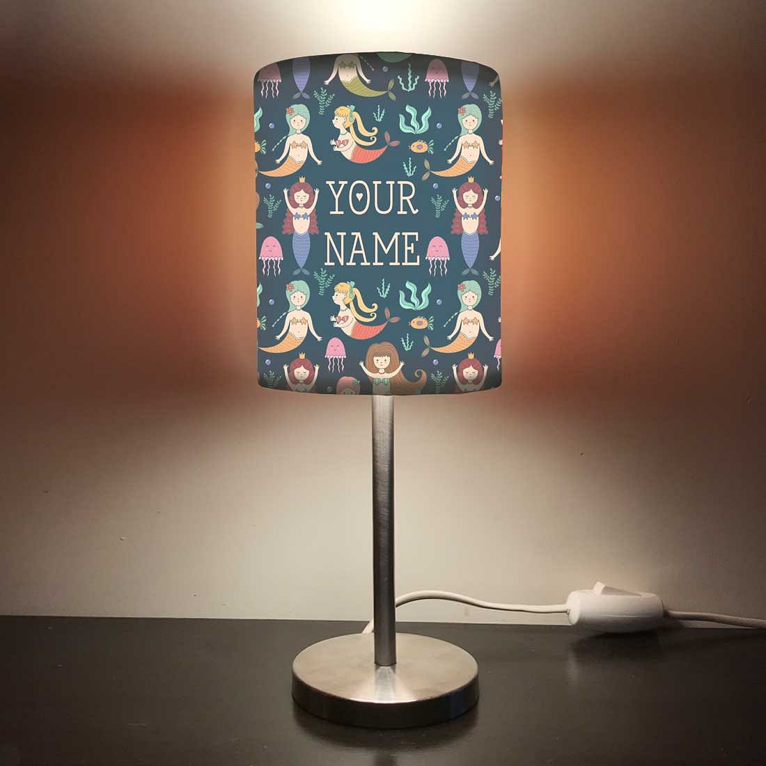 Personalized Kids Bedside Night Lamp-Mermaid And Jellyfish Nutcase