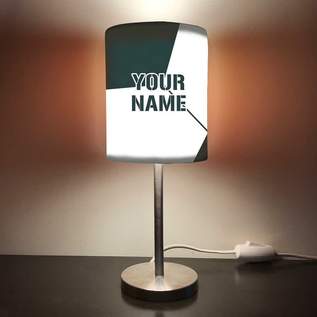 Personalized Kids Bedside Night Lamp-Black And White Nutcase