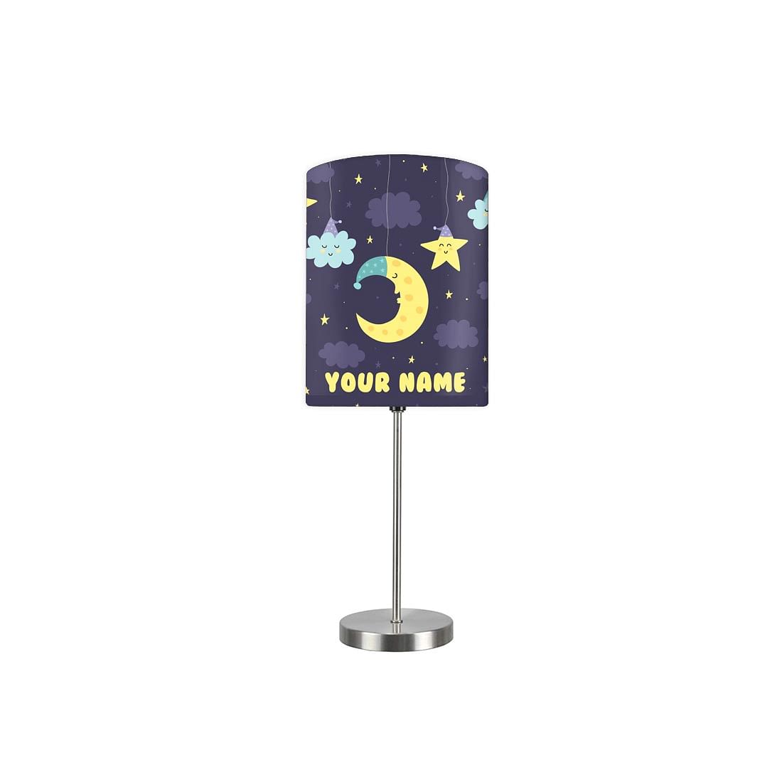 Personalized Kids Bedside Night Lamp-Half Moon And Star Nutcase