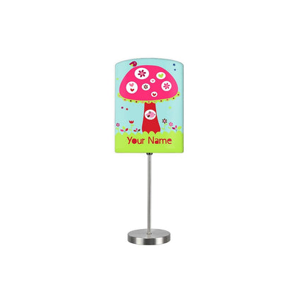 Personalized Kids Bedside Night Lamp-Pink Mushroom Nutcase