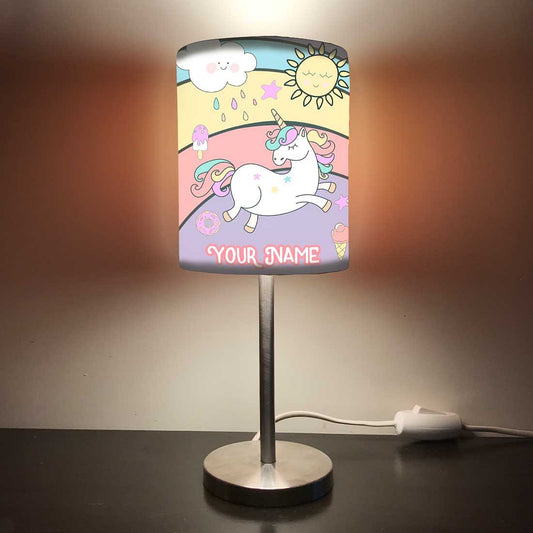 Personalized Kids Bedside Night Lamp-Unicorn Nutcase