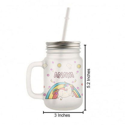 Customized Mason Jar Glass - Unicorn Pattern Nutcase