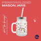 Customized Mason Jar Glass - Unicorn Pattern 3 Nutcase