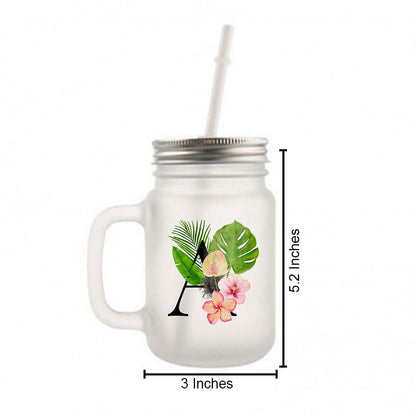 Customized Monogram Mason Jar - Tropical Nutcase