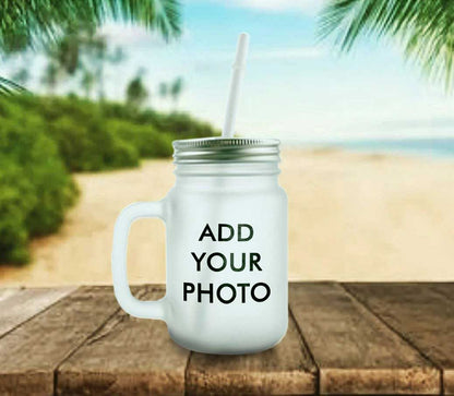 Customized Monogram Mason Jar - Add Your Photo Nutcase