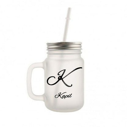Customized Mason Jar Glass - Monogram Nutcase