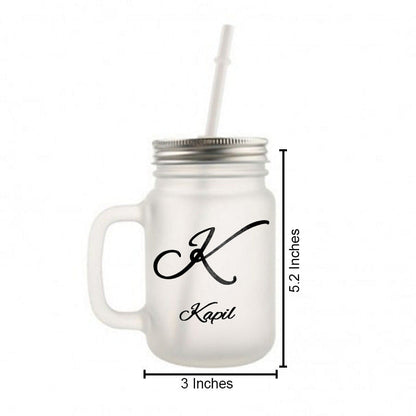 Customized Mason Jar Glass - Monogram Nutcase