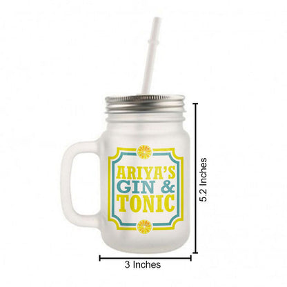 Customized Monogram Mason Jar - Gin & Tonic Nutcase