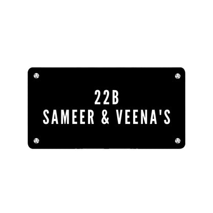 Personalised Metal Name Board for Door Entrance House Flats - Couple Name