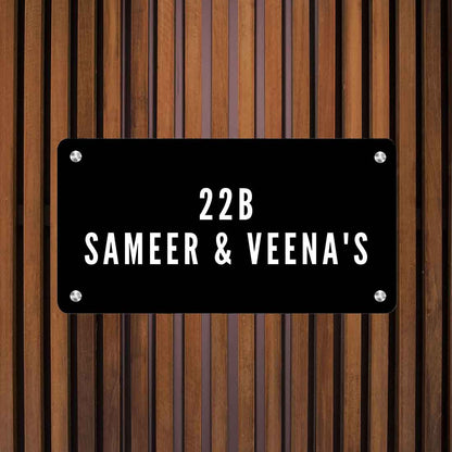 Personalised Metal Name Board for Door Entrance House Flats - Couple Name